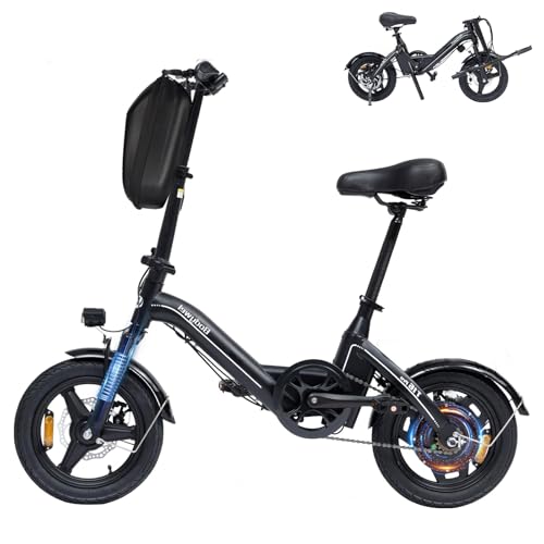 T16 PRO 14-Inch Foldable Electric Bike 400W Motor 20MPH 25-Mile Range