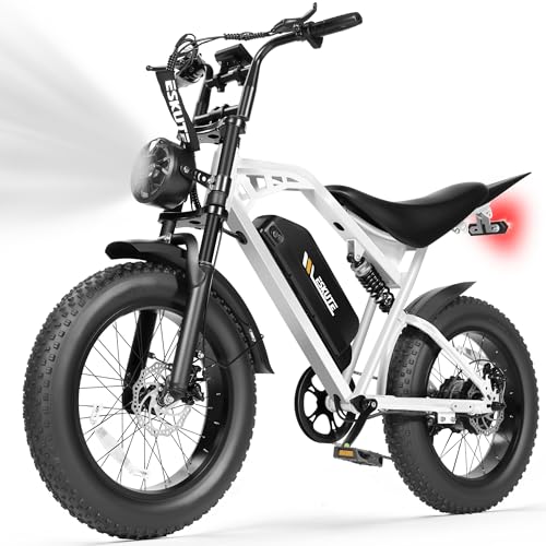 V200 Electric Dirt Bike 52V 20.8Ah Fat Tire 32MPH Dual Suspension