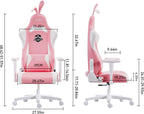C2 Ergonomic Gaming Chair With Wingless Cushion PU Leather Pink