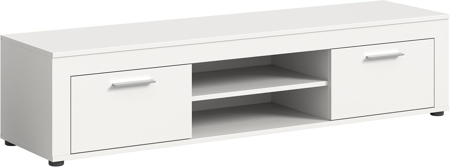 Jam X8BA9T30 63in Wide Lowboard TV Stand White Melamine