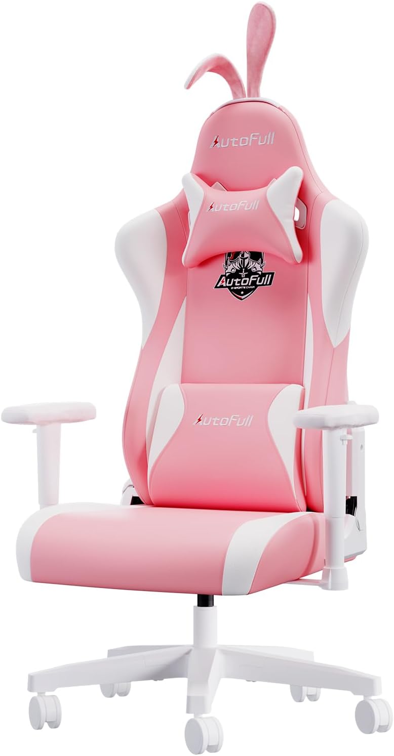 C2 Ergonomic Gaming Chair With Wingless Cushion PU Leather Pink
