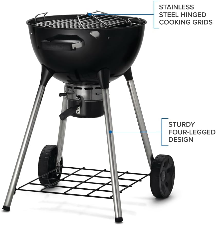 NK22 Premium Charcoal Kettle Grill 22-Inch Black