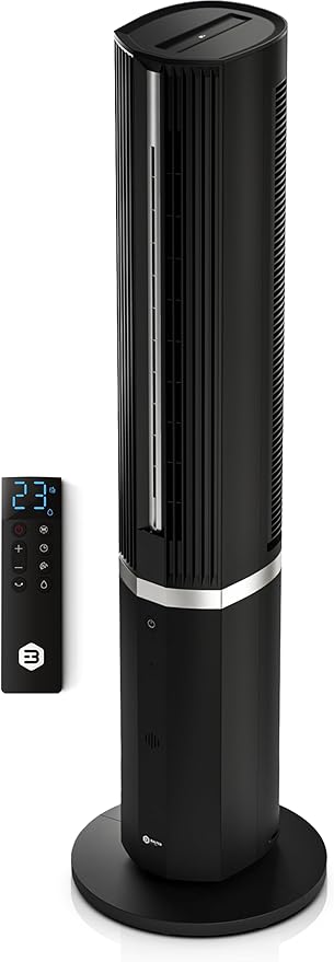 VT-11-BL Tower Fan 5 in 1 Portable Air Cooler Humidifier 12 Speeds Black