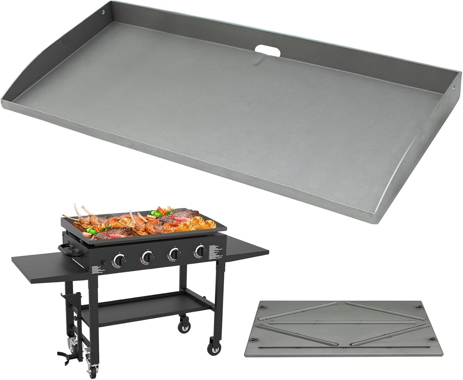 Griddle Replacement Top 36 Inch Heavy-Duty Steel Gray