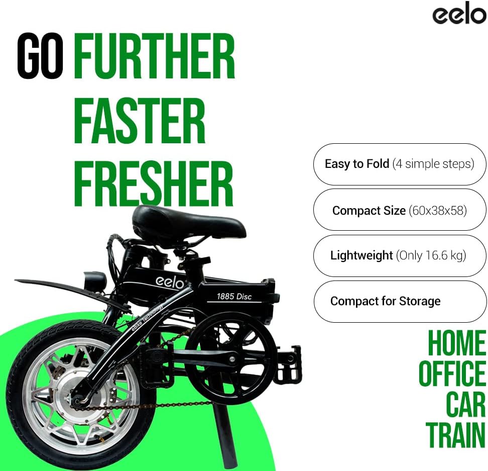 1885 Explorer Folding Electric Bike 250W Motor 25 Mile Range White