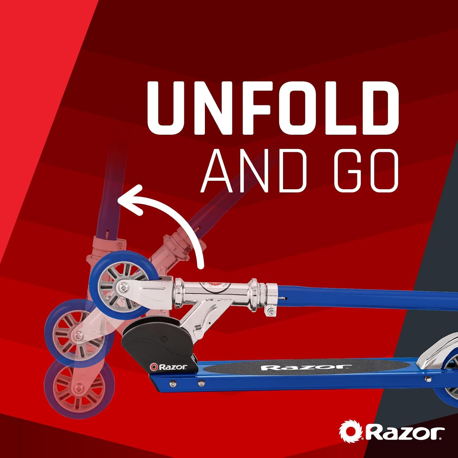 S Sport Kick Scooter Foldable for Ages 6 Plus Blue