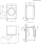 Integrated Front Load Washing Machine 8kg 1400rpm Steam White