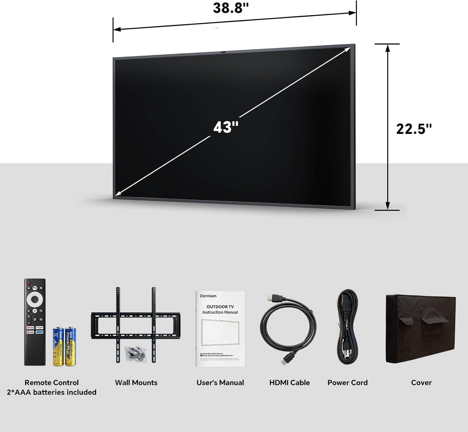 Smart Outdoor TV 1500 Nits 4K UHD Google TV with Anti-Glare Screen