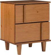 Sprague Contemporary Detailed Drawer Solid Wood Nightstand 20 Inch Caramel