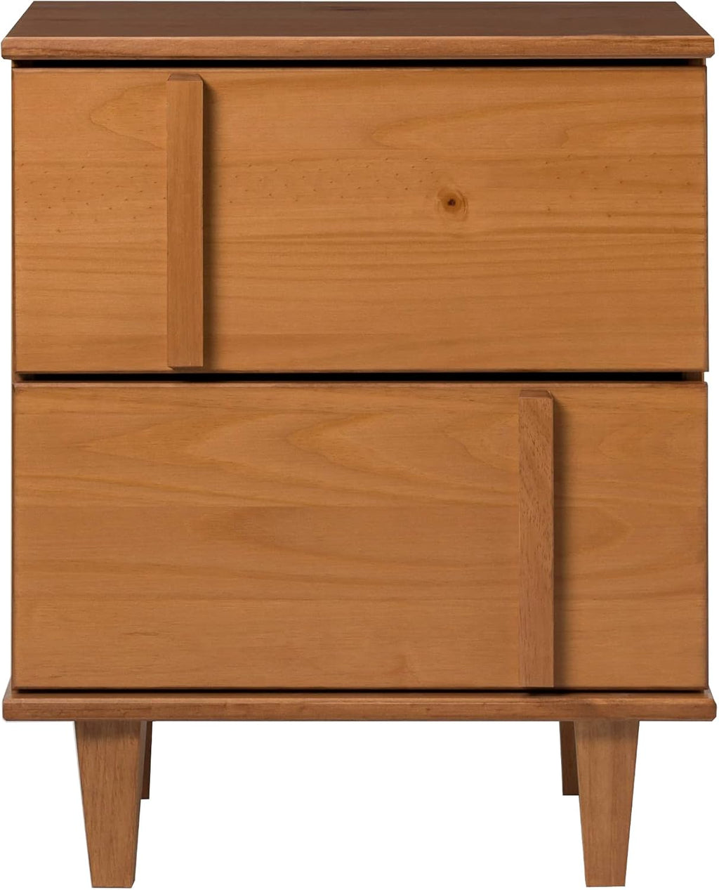 Sprague Contemporary Detailed Drawer Solid Wood Nightstand 20 Inch Caramel