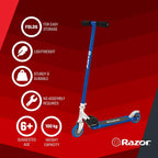 S Sport Kick Scooter Foldable for Ages 6 Plus Blue
