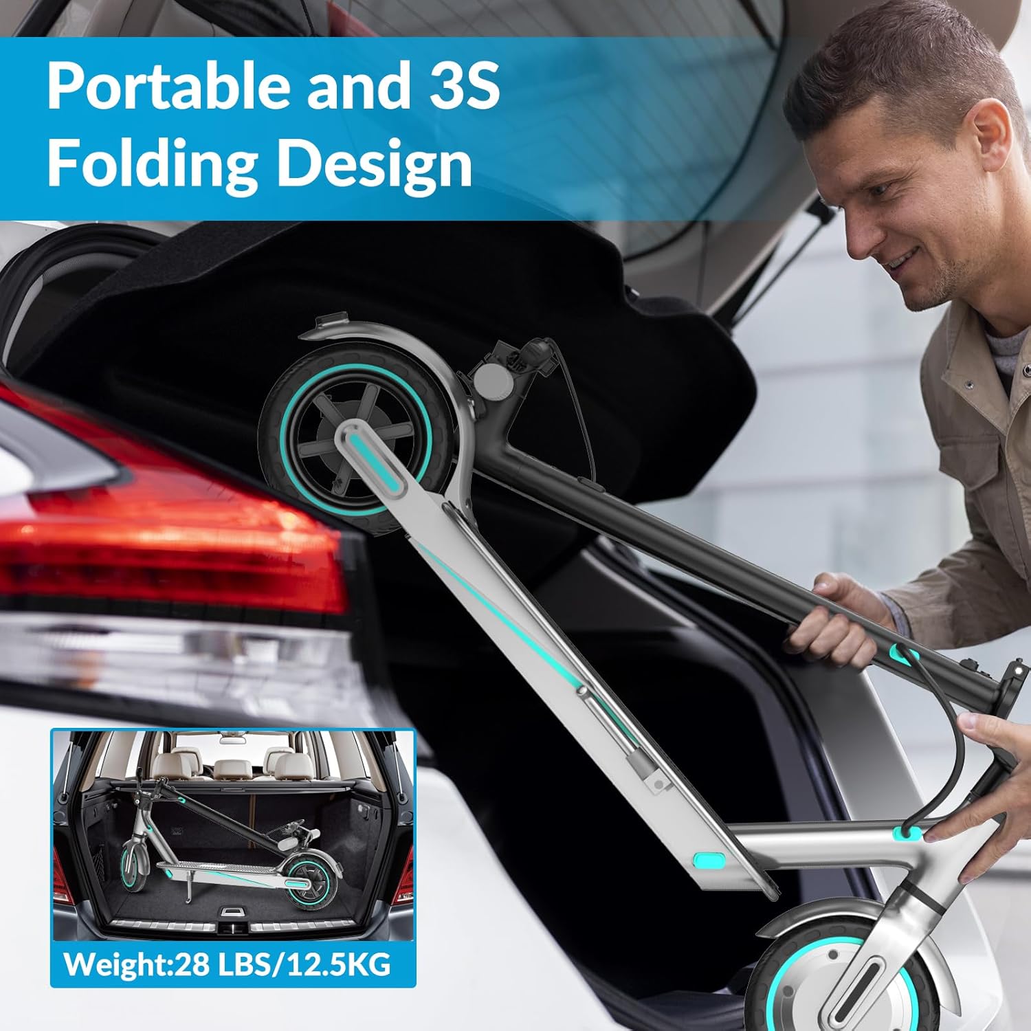 V8 Folding Electric Scooter 350W Motor 35-38km Range