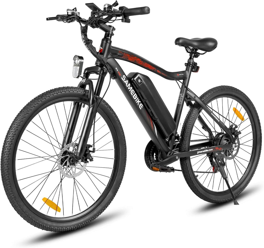 Electric Mountain Bike 26in 36V 13Ah Dual Suspension Disc Brake Black