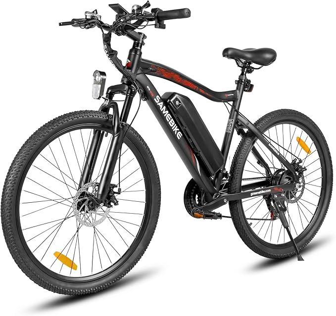 Electric Mountain Bike 26in 36V 13Ah Dual Suspension Disc Brake Black