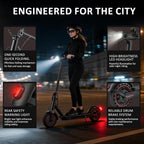 Adult Folding Electric Scooter 10.4Ah Battery Dual Suspension 35km Range