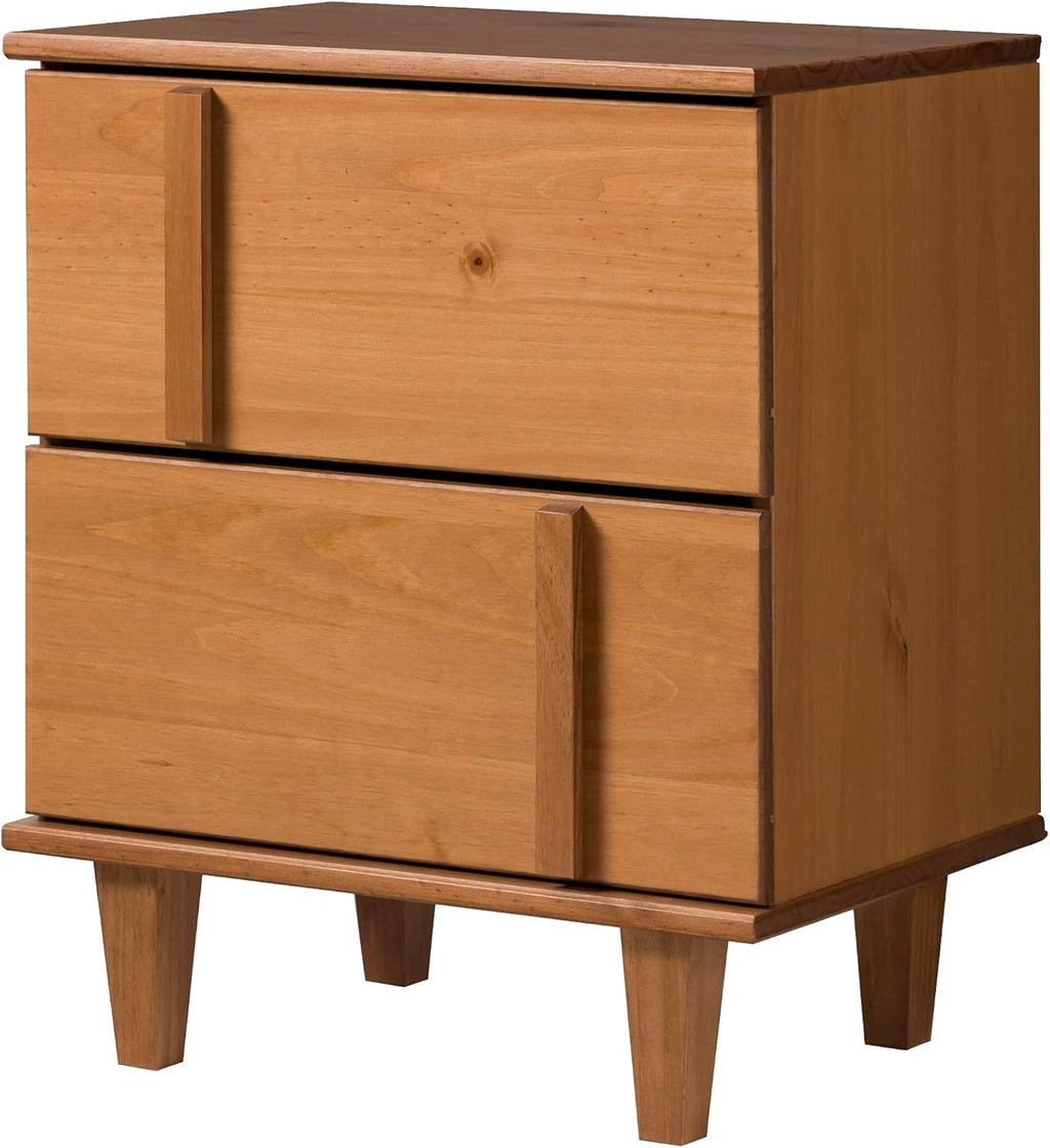 Sprague Contemporary Detailed Drawer Solid Wood Nightstand 20 Inch Caramel