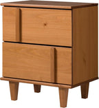 Sprague Contemporary Detailed Drawer Solid Wood Nightstand 20 Inch Caramel