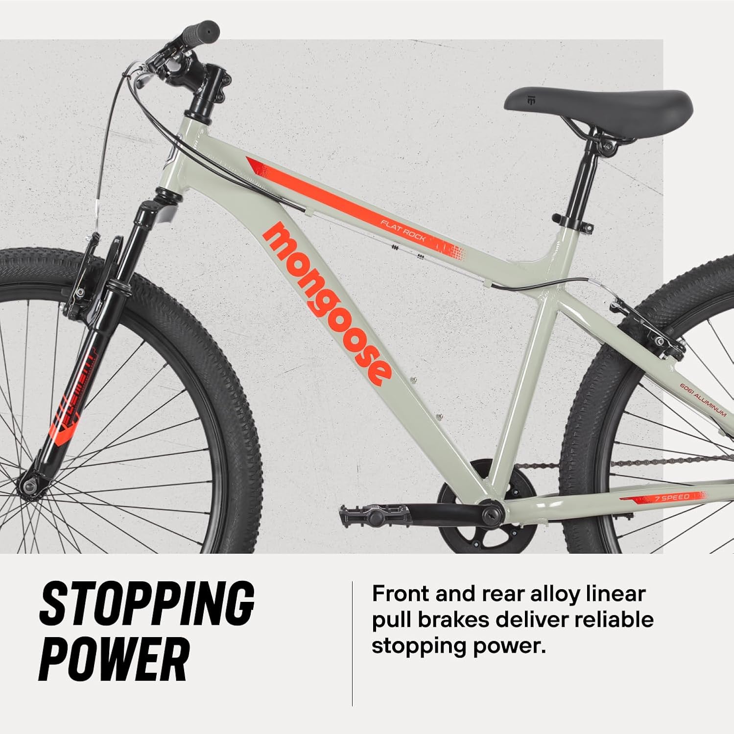 Flatrock Hardtail Mountain Bike 7-Speed Aluminum Frame Front Suspension