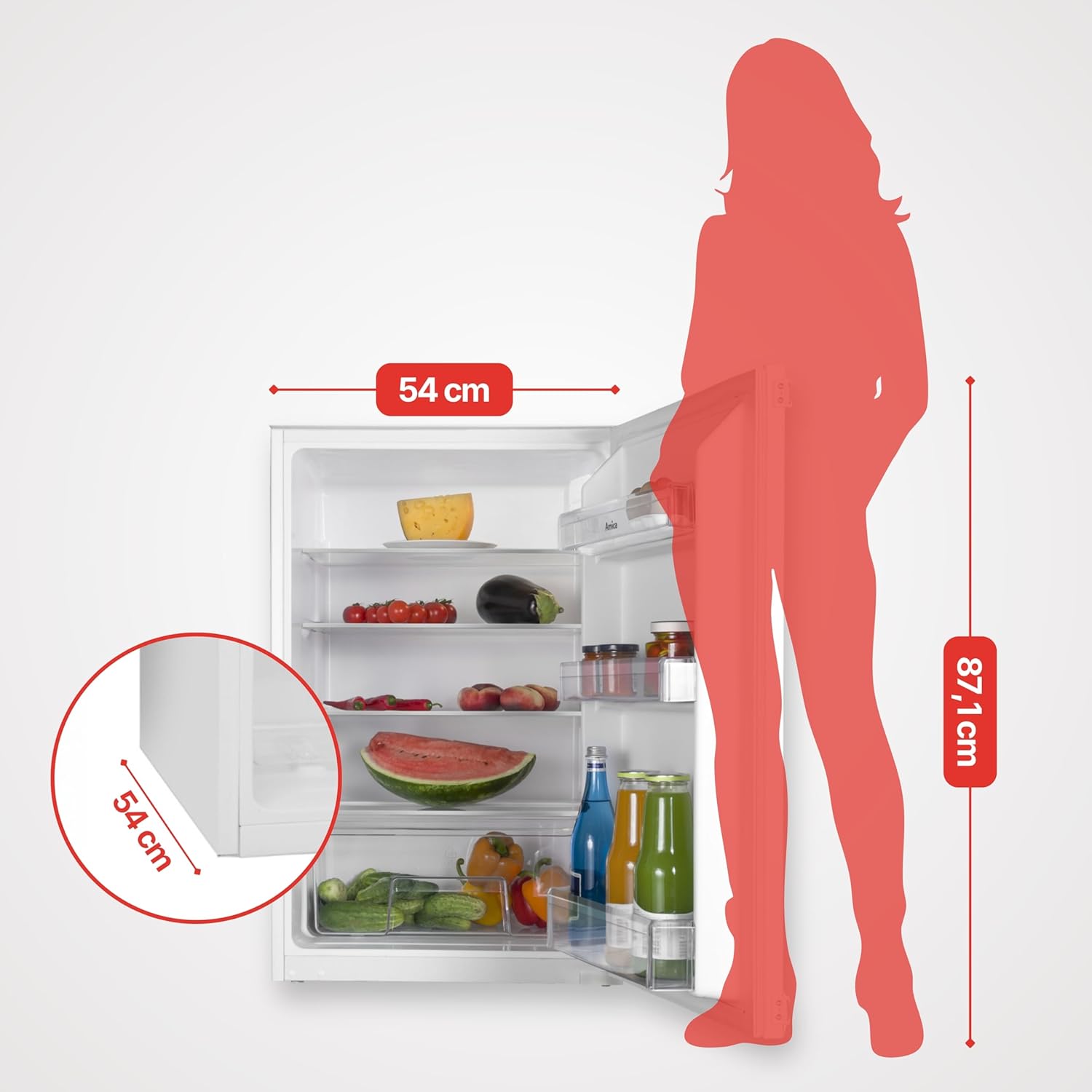 EVKS 16172-1 Built-In Refrigerator 34.6in Niche Inverter Compressor 4.8 cu ft White