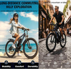 E8 Adult Electric Bicycle 48V 17.5Ah Battery 29in 21-Speed