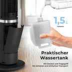 VT-11-BL Tower Fan 5 in 1 Portable Air Cooler Humidifier 12 Speeds Black