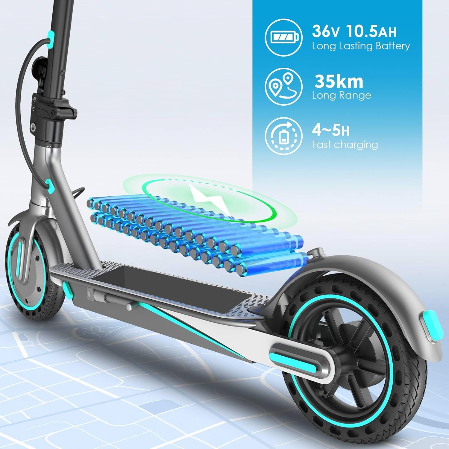 V8 Folding Electric Scooter 350W Motor 35-38km Range