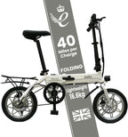 1885 Explorer Folding Electric Bike 250W Motor 25 Mile Range White