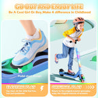 Electric Scooter for Children 5.3in LED Lights 3 Adjustable Heights Blue