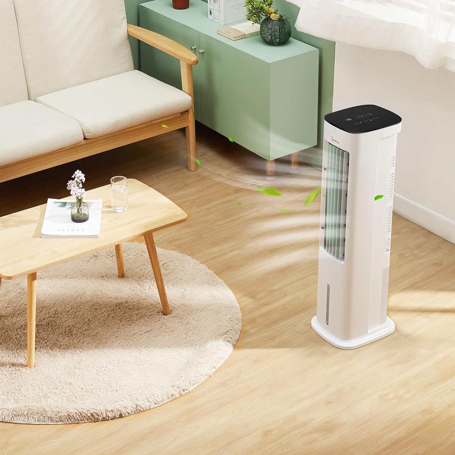 Silent Air Cooler Pro Tower Evaporative Air Cooler 5L White