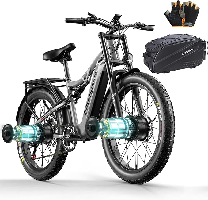 S600 Dual Motor Electric Bike 26in Fat Tire Grey