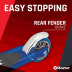 S Sport Kick Scooter Foldable for Ages 6 Plus Blue