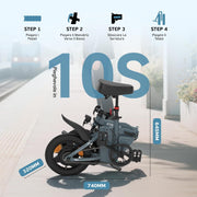 Folding Electric Fat Tire Bike 20in 250W 36V 25Ah 7-Speed