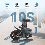 Folding Electric Fat Tire Bike 20in 250W 36V 25Ah 7-Speed