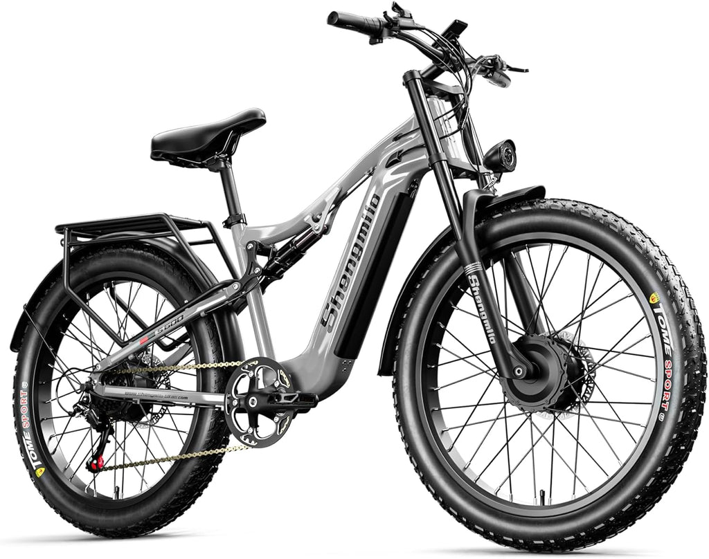 S600 Dual Motor Electric Bike 26in Fat Tire Grey