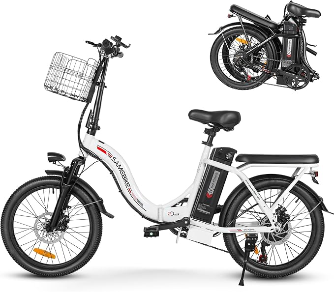Foldable Electric Bike 20 Inch Fat Tire 7 Speed Dual Shock Absorber