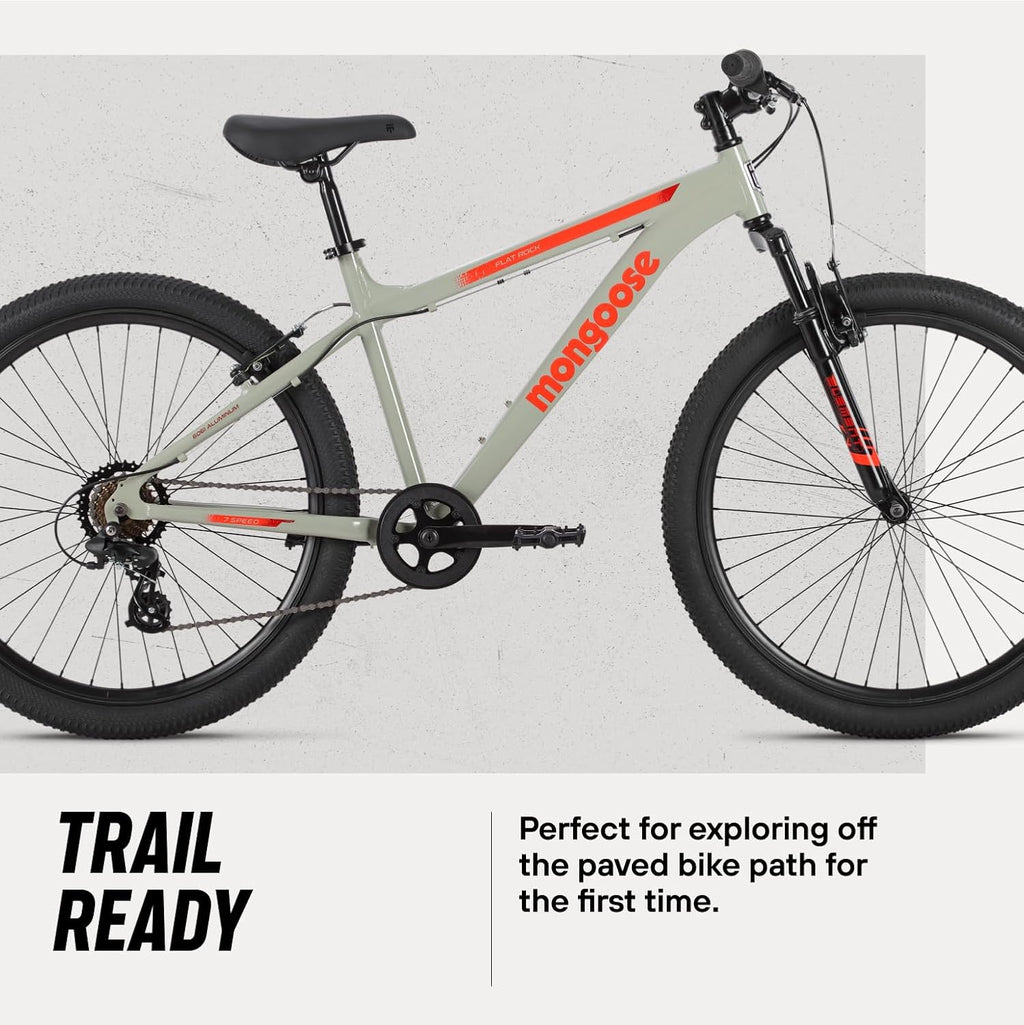 Flatrock Hardtail Mountain Bike 7-Speed Aluminum Frame Front Suspension