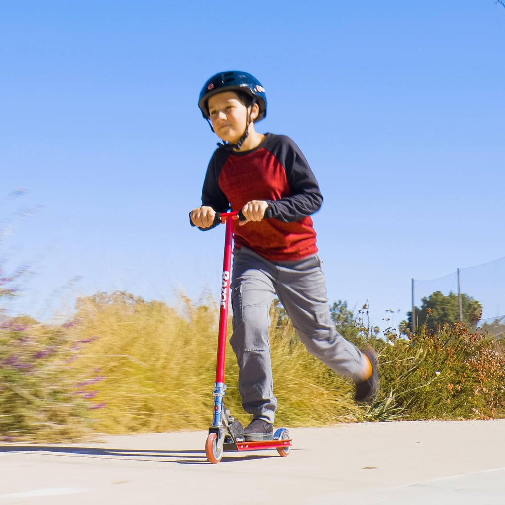S Sport Kick Scooter Foldable for Ages 6 Plus Blue