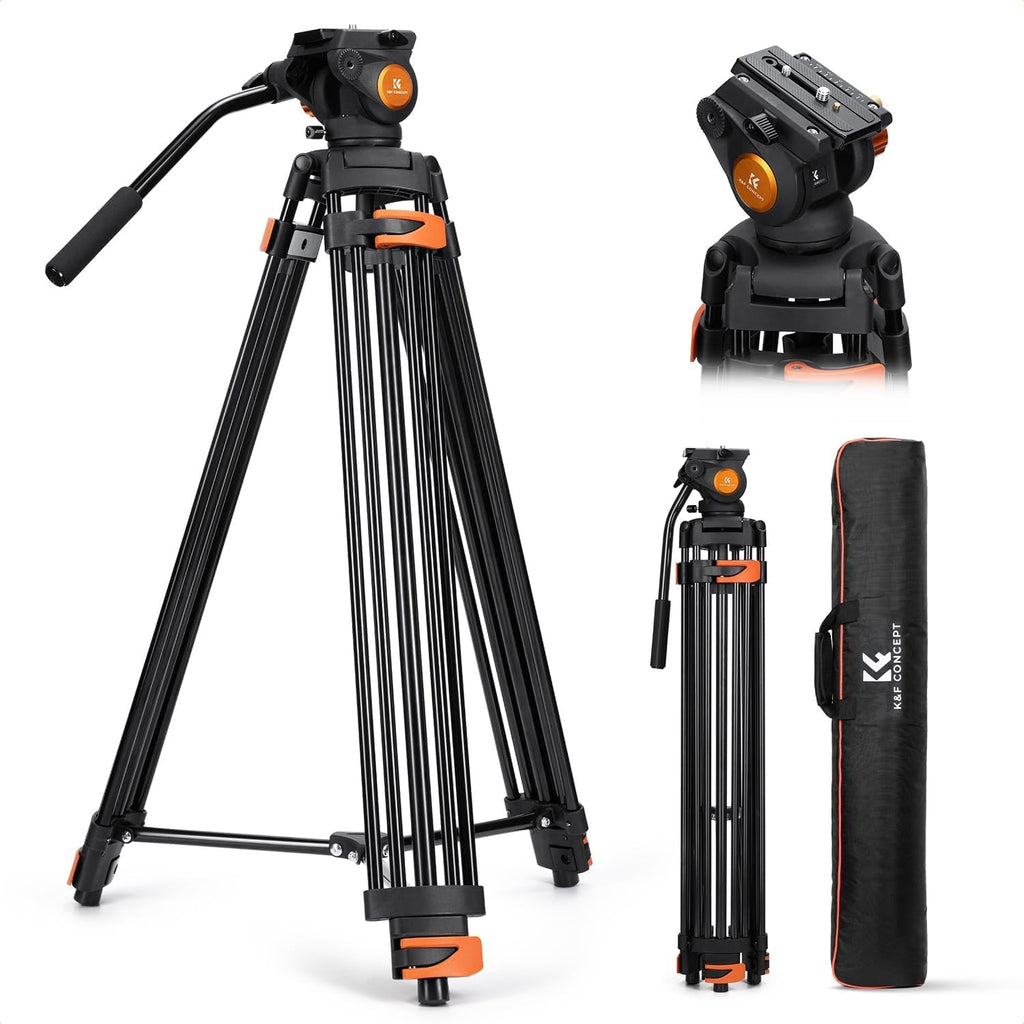 Heavy Duty Video Tripod with Fluid Head 202cm 8kg Load