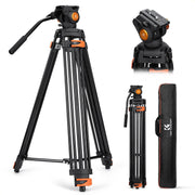 Heavy Duty Video Tripod with Fluid Head 202cm 8kg Load