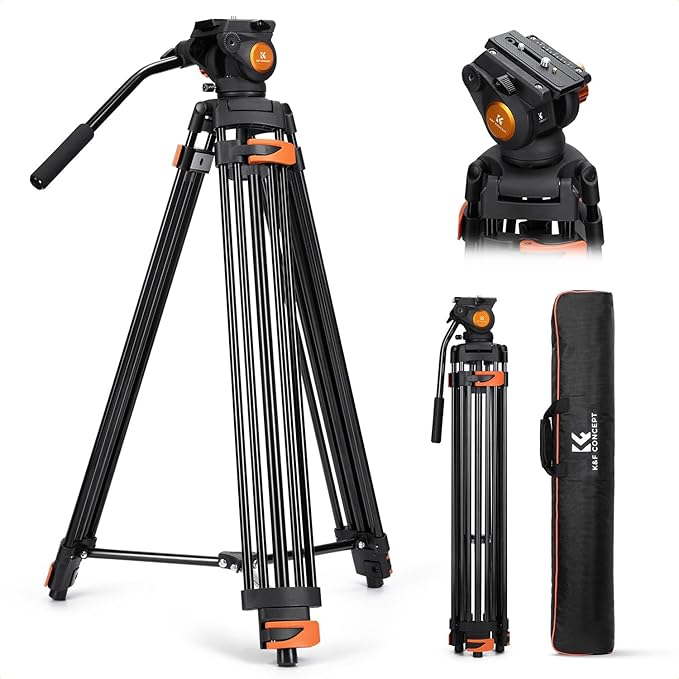 Heavy Duty Video Tripod with Fluid Head 202cm 8kg Load