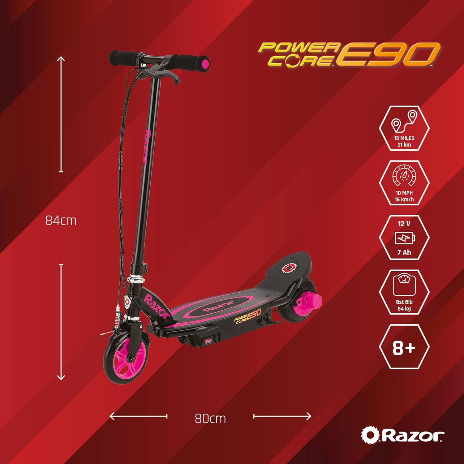 Power Core E90 Electric Scooter Pink