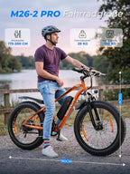 M26-2 Pro Electric Fat Bike 26in 250W Motor 48V 13Ah Orange