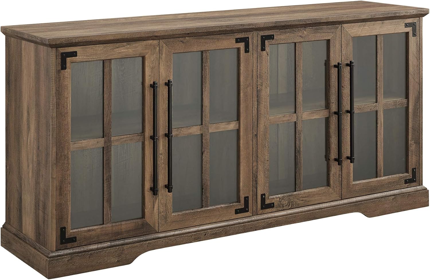 Farmhouse Barn Door TV Stand and Entryway Table Set 58in Rustic Oak