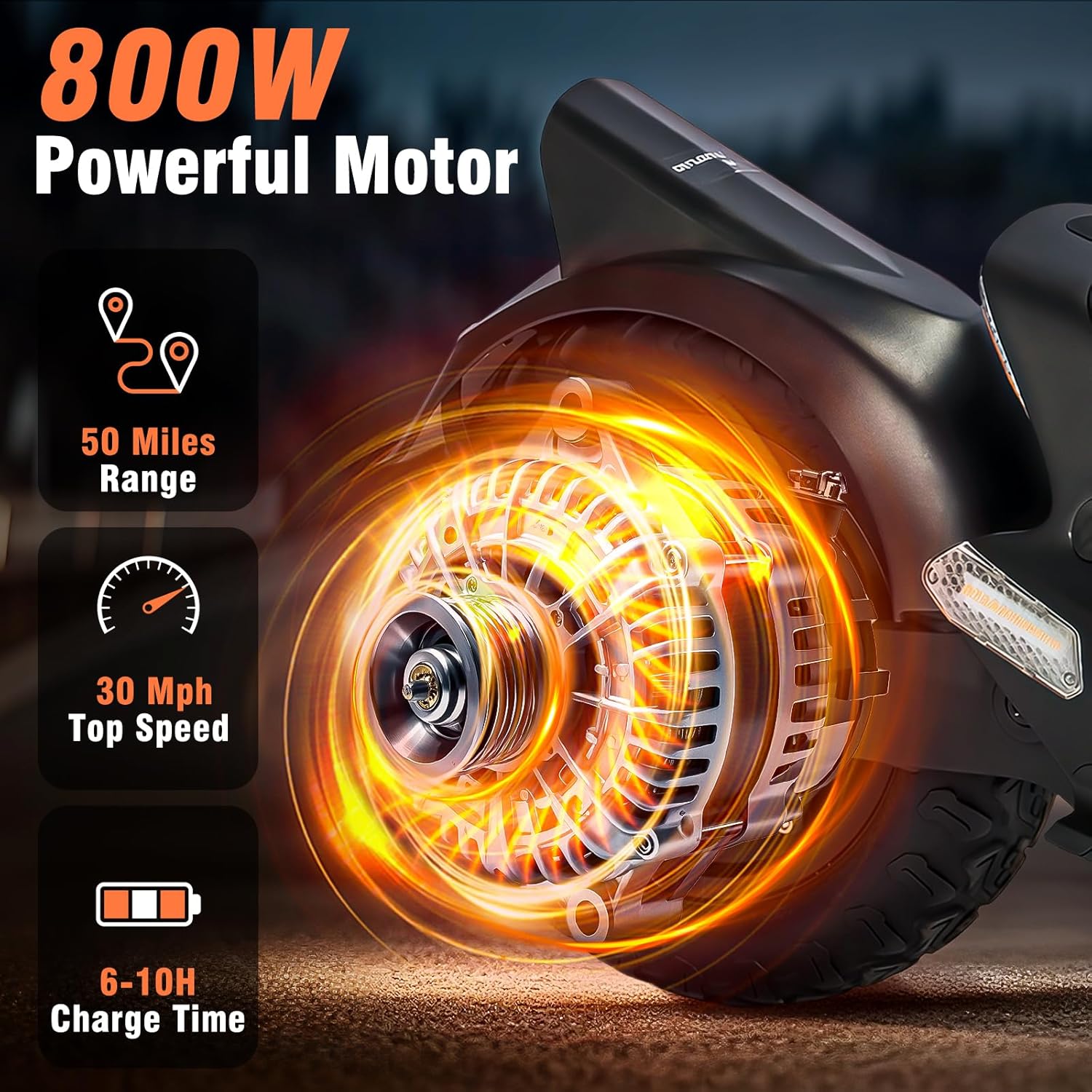 R8 Off-Road Electric Scooter 30 Mph Top Speed 50 Mile Range