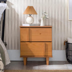 Sprague Contemporary Detailed Drawer Solid Wood Nightstand 20 Inch Caramel