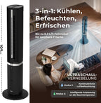 VT-11-BL Tower Fan 5 in 1 Portable Air Cooler Humidifier 12 Speeds Black