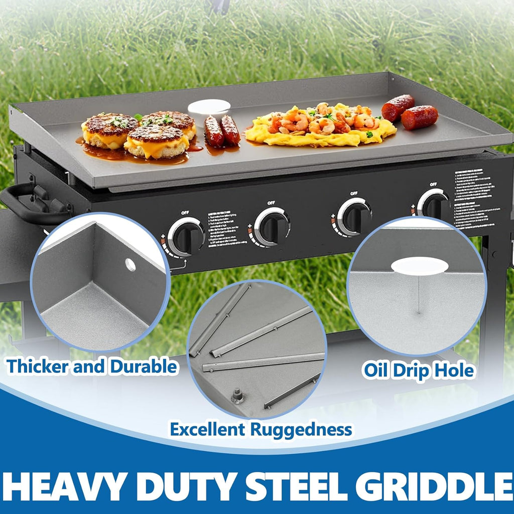Griddle Replacement Top 36 Inch Heavy-Duty Steel Gray