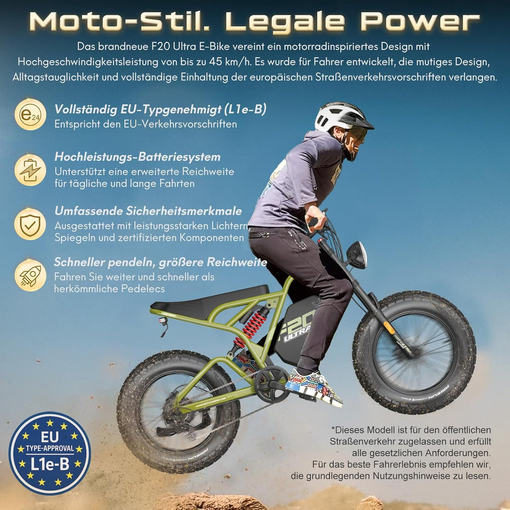 F20 Ultra Electric Mountain Bike Full Suspension 48V 25Ah