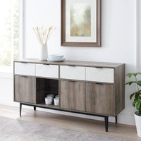 60 In Farmhouse Sideboard 2 Drawer 3 Door Grey Wash