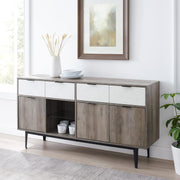 60 In Farmhouse Sideboard 2 Drawer 3 Door Grey Wash